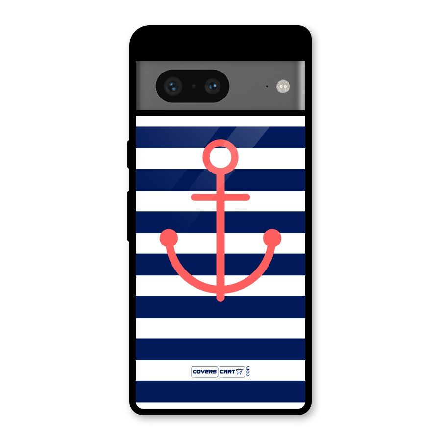 Anchor Stripes Glass Back Case for Google Pixel 7