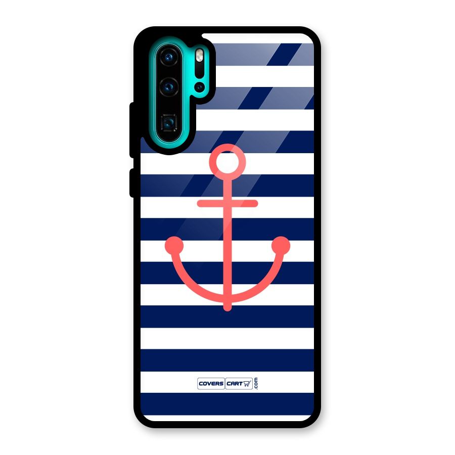 Anchor Stripes Glass Back Case for Huawei P30 Pro