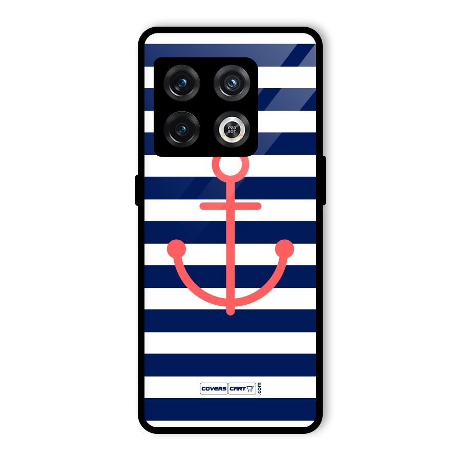 Anchor Stripes Glass Back Case for OnePlus 10 Pro 5G