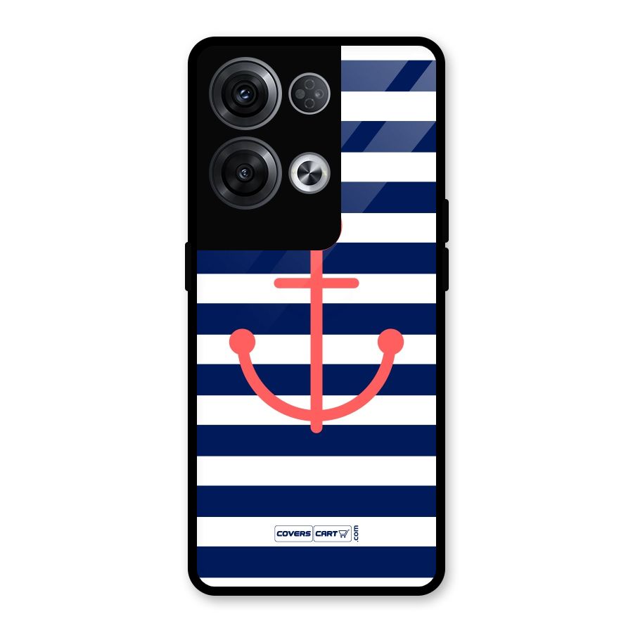 Anchor Stripes Glass Back Case for Oppo Reno8 Pro 5G