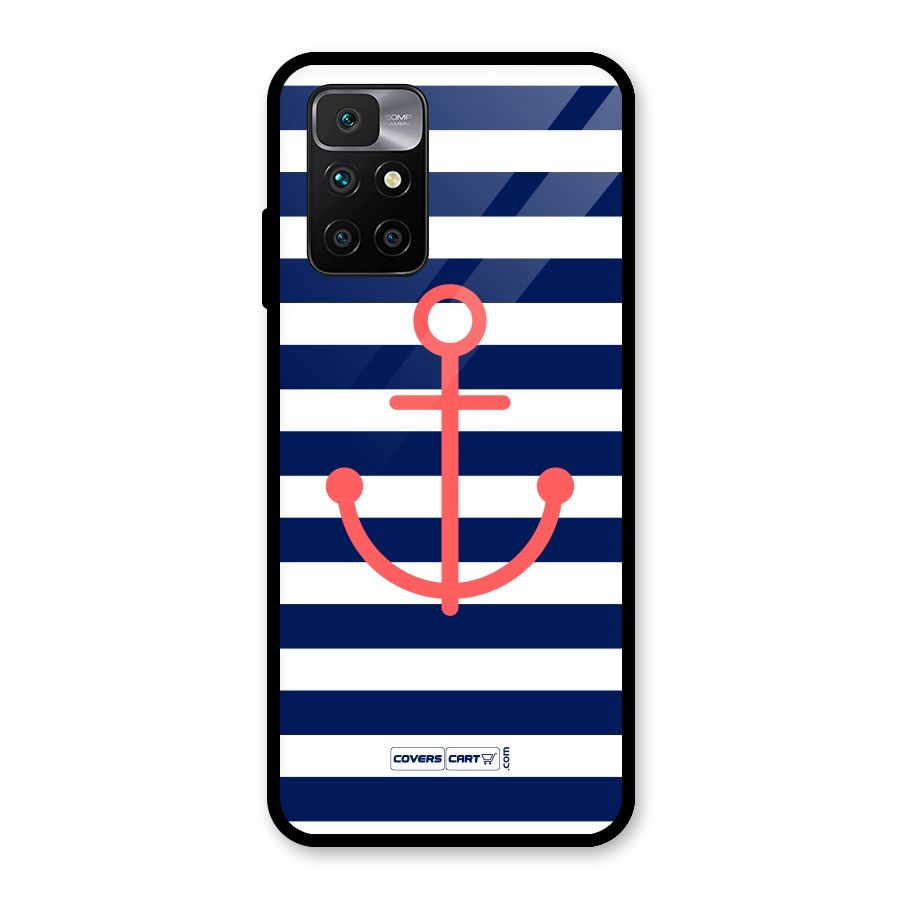 Anchor Stripes Glass Back Case for Redmi 10 Prime