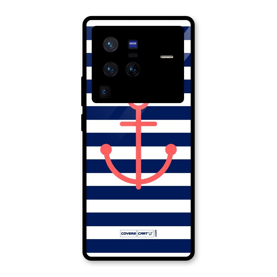 Anchor Stripes Glass Back Case for Vivo X80 Pro