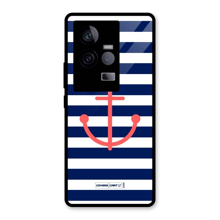 Anchor Stripes Glass Back Case for Vivo iQOO 11 5G
