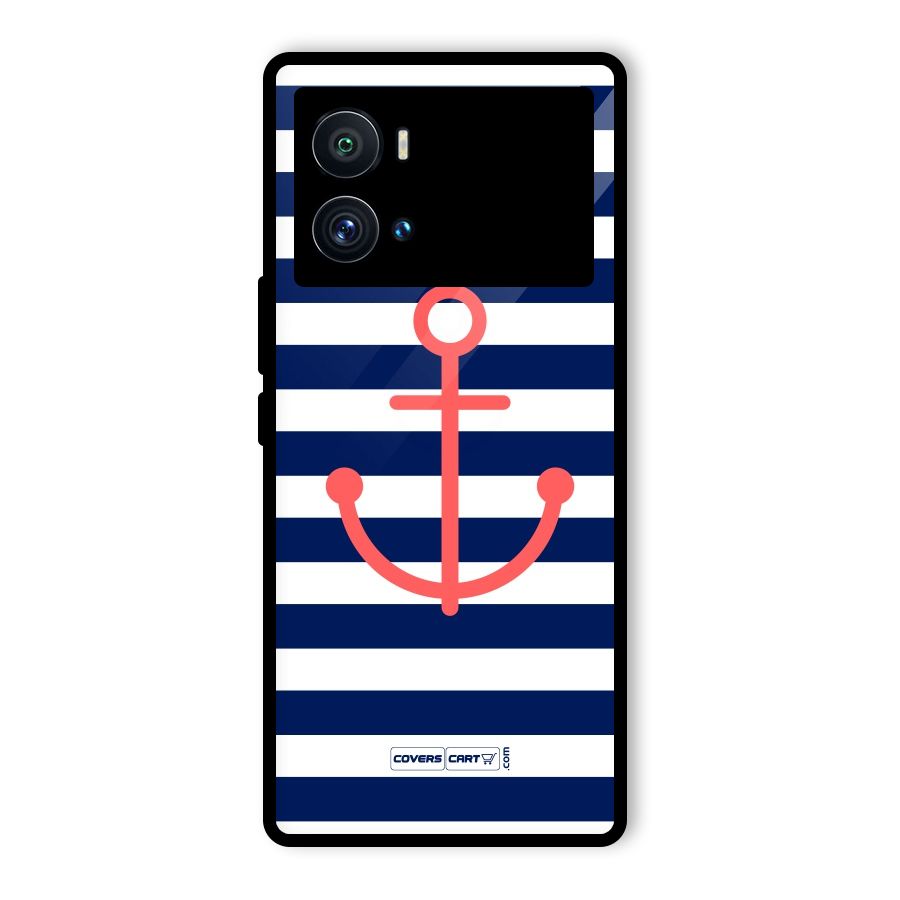Anchor Stripes Glass Back Case for Vivo iQOO 9 Pro