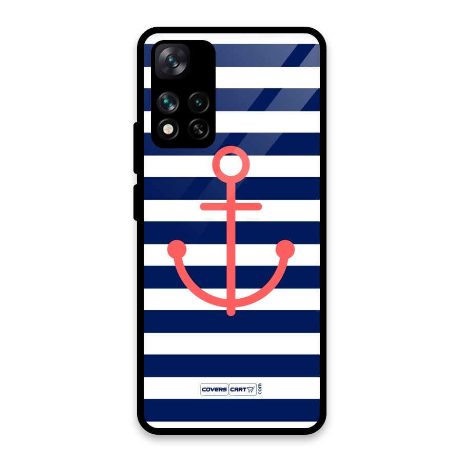 Anchor Stripes Glass Back Case for Xiaomi 11i HyperCharge 5G
