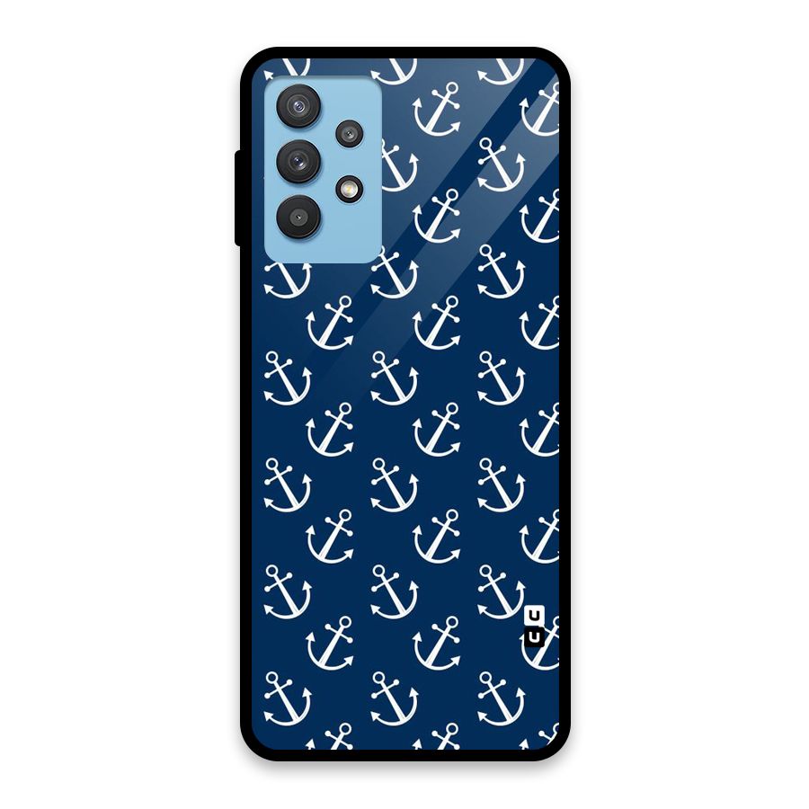 Anchor Zig Pattern Glass Back Case for Galaxy M32 5G