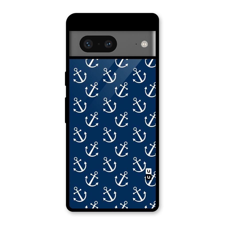 Anchor Zig Pattern Glass Back Case for Google Pixel 7