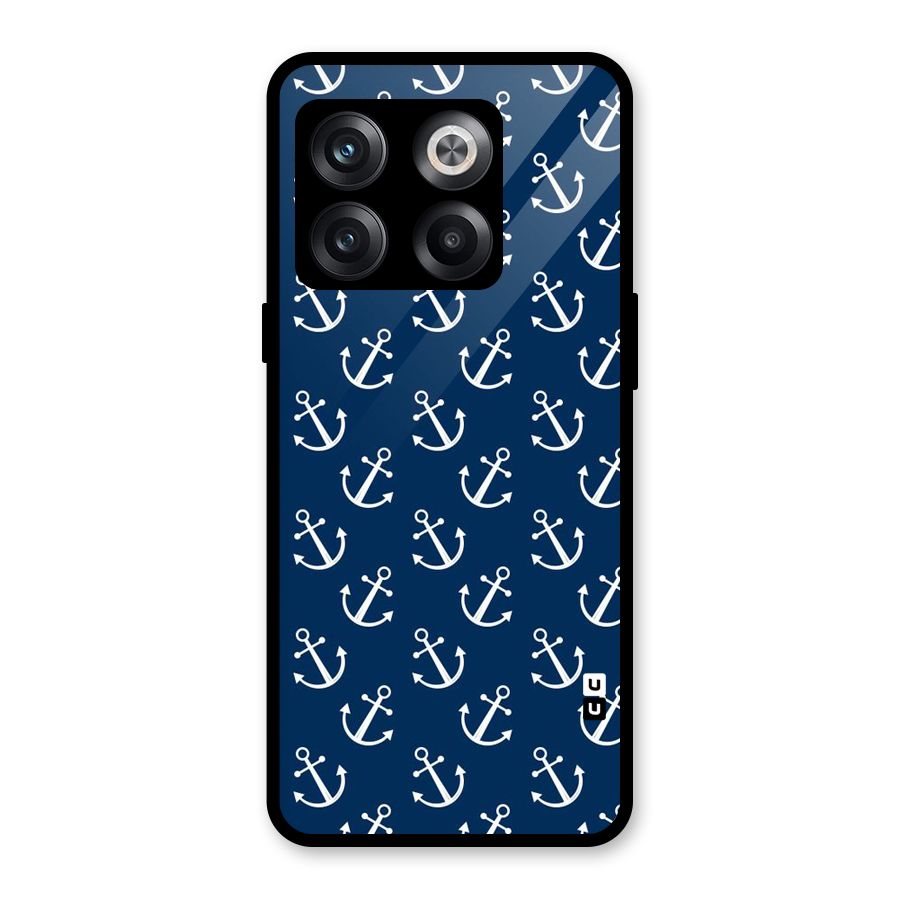 Anchor Zig Pattern Glass Back Case for OnePlus 10T
