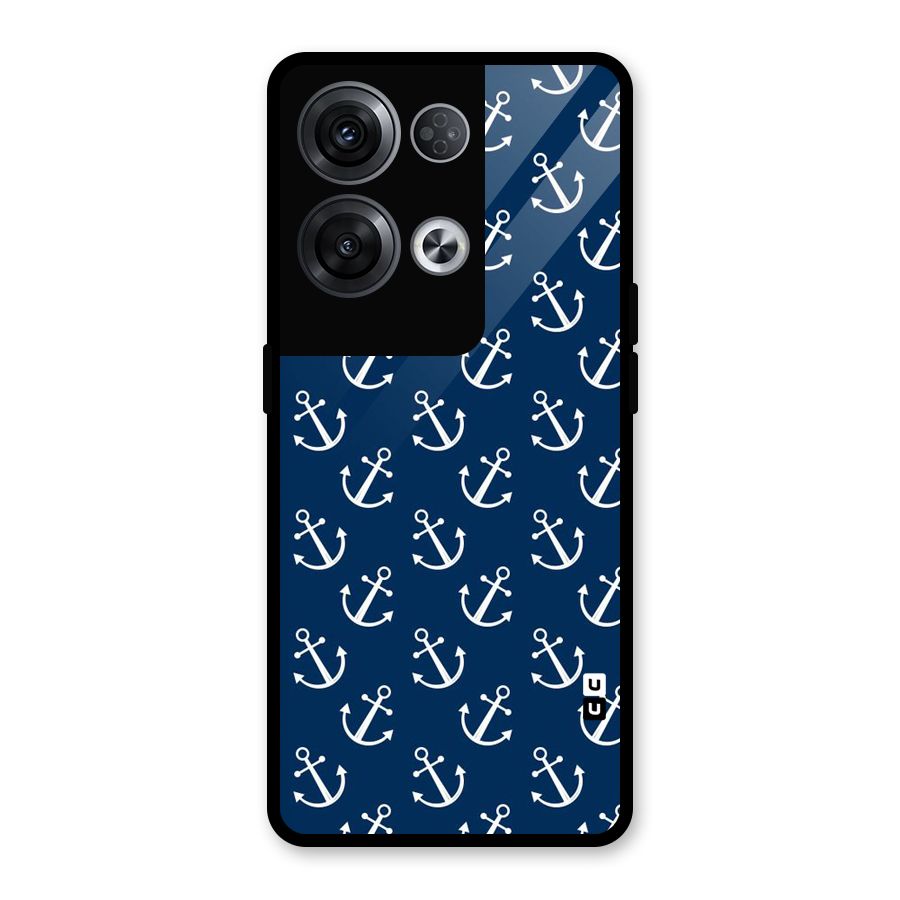 Anchor Zig Pattern Glass Back Case for Oppo Reno8 Pro 5G