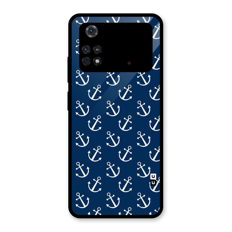 Anchor Zig Pattern Glass Back Case for Poco M4 Pro 4G