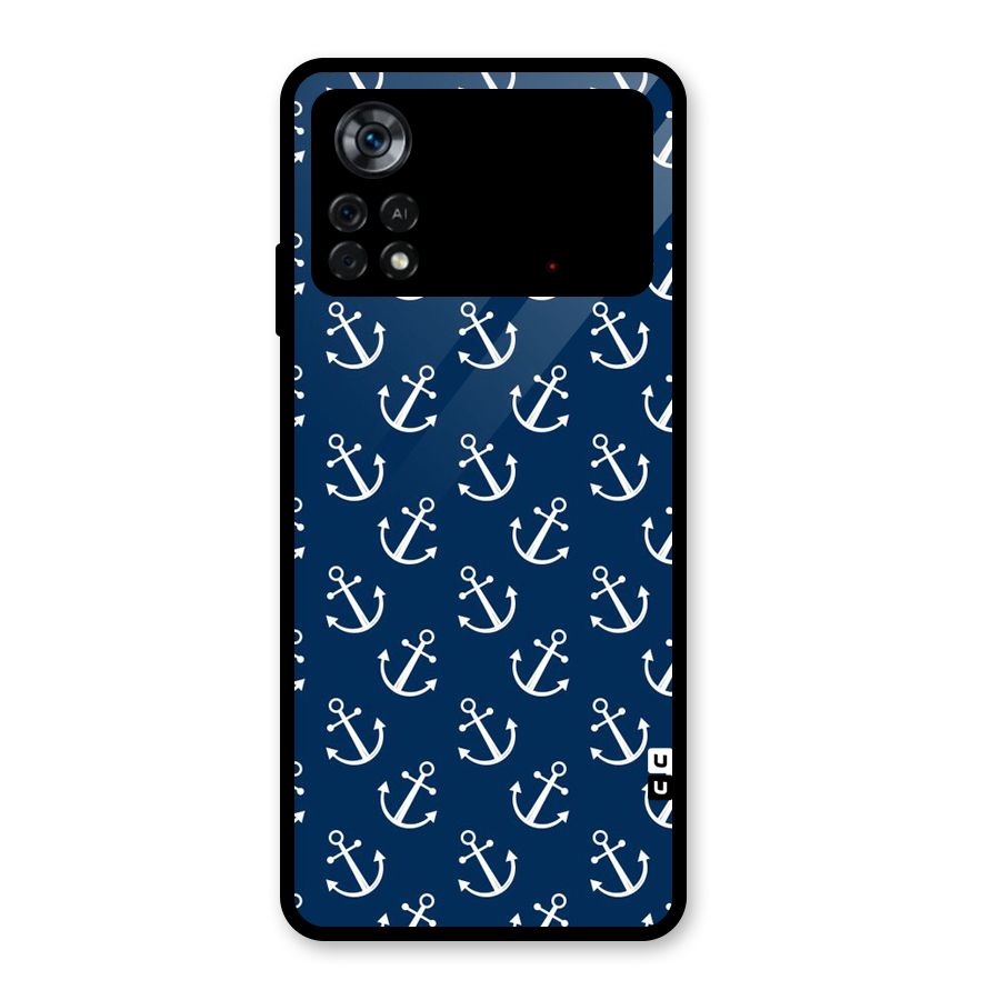 Anchor Zig Pattern Glass Back Case for Poco X4 Pro 5G
