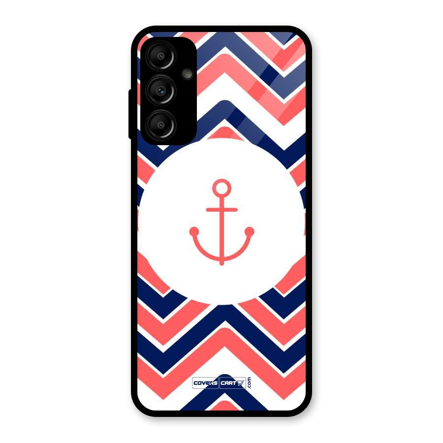 Anchor Zig Zag Glass Back Case for Galaxy A14 5G