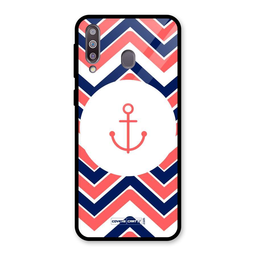 Anchor Zig Zag Glass Back Case for Galaxy M30