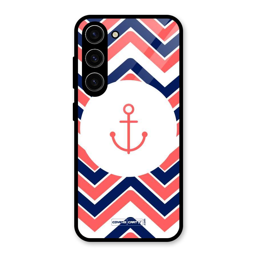 Anchor Zig Zag Glass Back Case for Galaxy S23