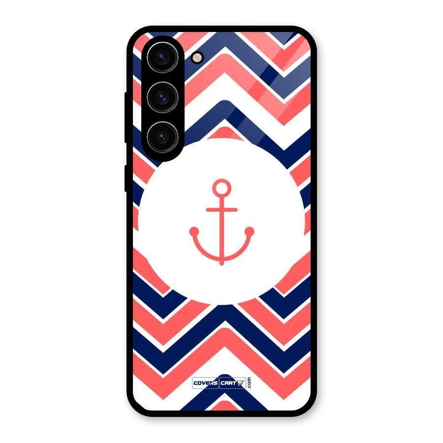 Anchor Zig Zag Glass Back Case for Galaxy S23 Plus