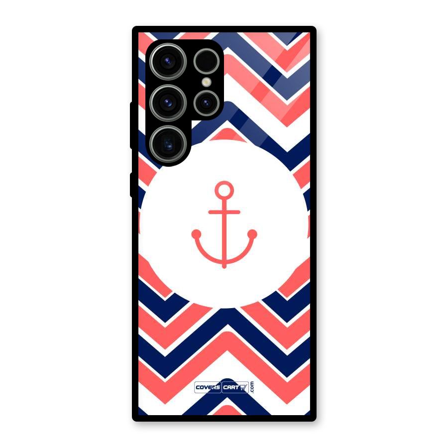 Anchor Zig Zag Glass Back Case for Galaxy S23 Ultra
