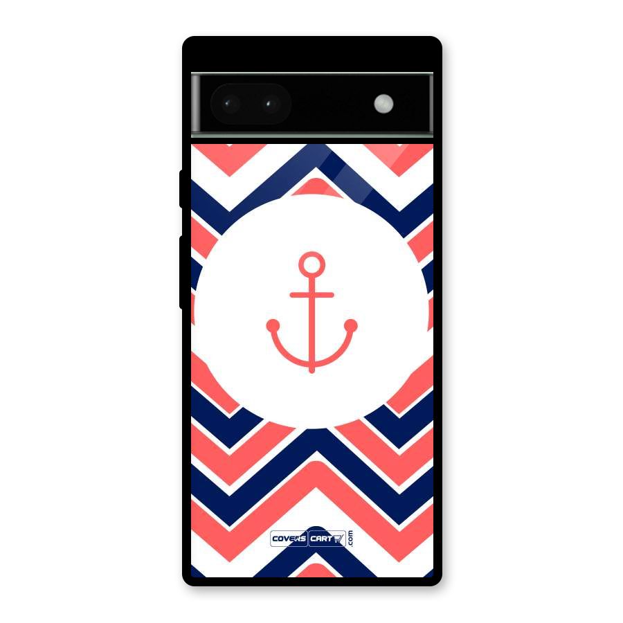 Anchor Zig Zag Glass Back Case for Google Pixel 6a