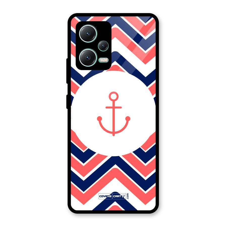 Anchor Zig Zag Glass Back Case for Redmi Note 12 5G