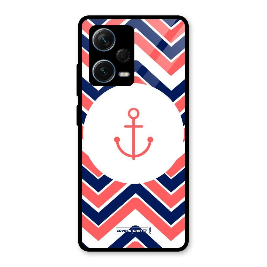 Anchor Zig Zag Glass Back Case for Redmi Note 12 Pro Plus 5G