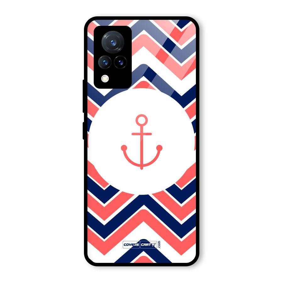 Anchor Zig Zag Glass Back Case for Vivo V21 5G