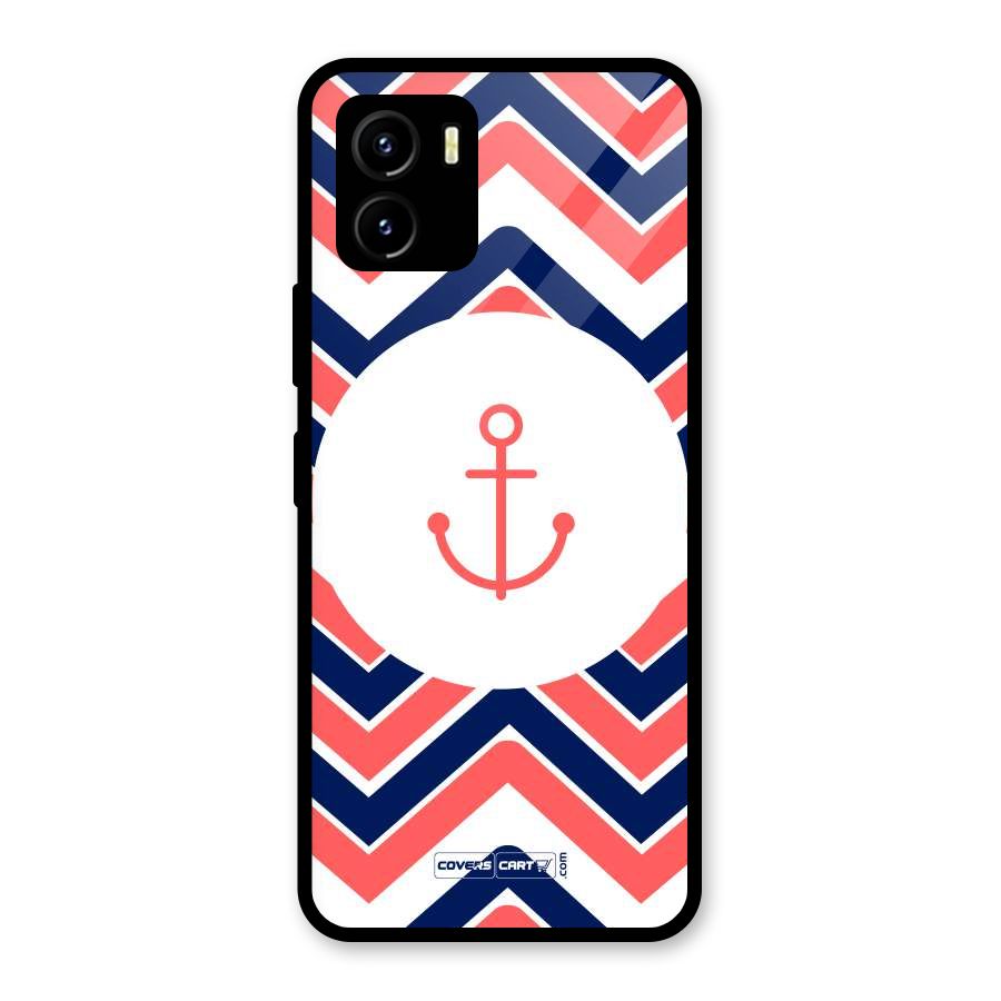 Anchor Zig Zag Glass Back Case for Vivo Y15s