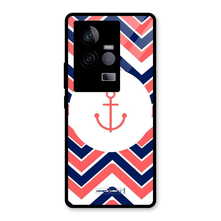 Anchor Zig Zag Glass Back Case for Vivo iQOO 11 5G