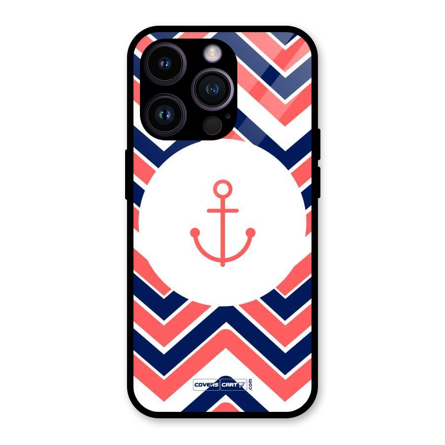 Anchor Zig Zag Glass Back Case for iPhone 14 Pro