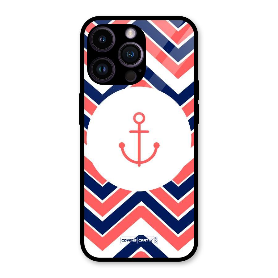 Anchor Zig Zag Glass Back Case for iPhone 14 Pro Max