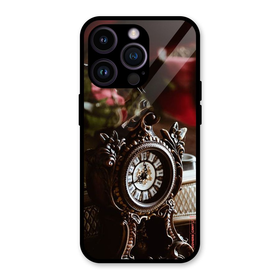 Ancient Clock Glass Back Case for iPhone 14 Pro