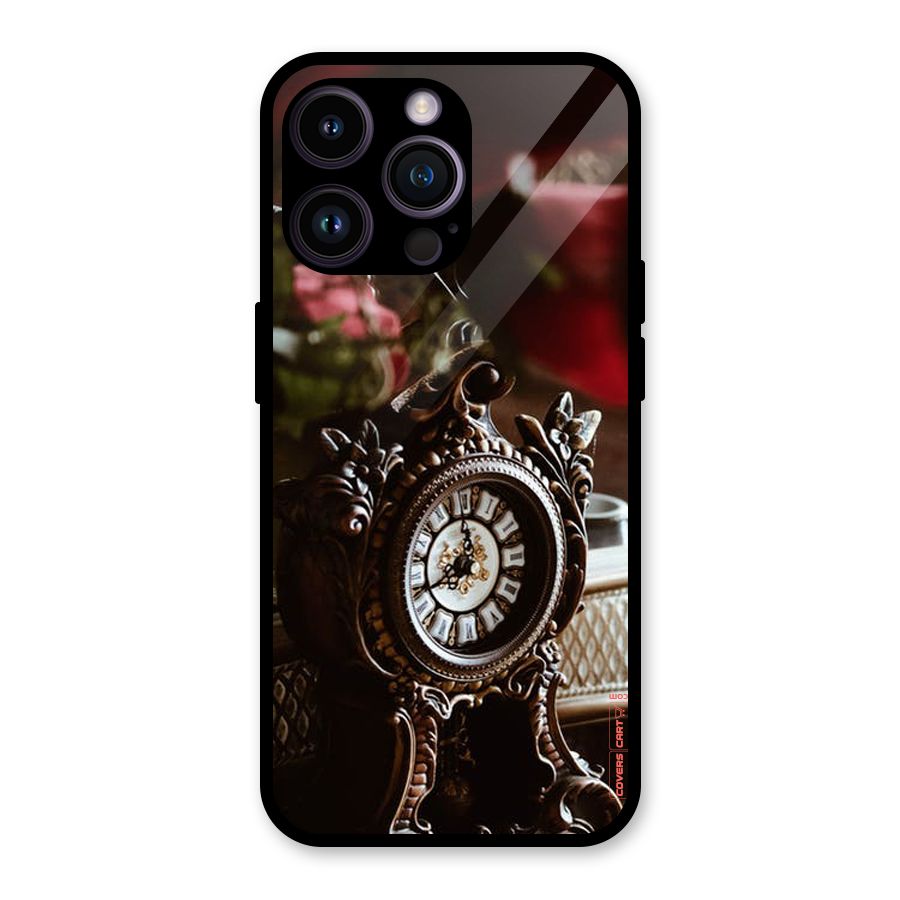 Ancient Clock Glass Back Case for iPhone 14 Pro Max