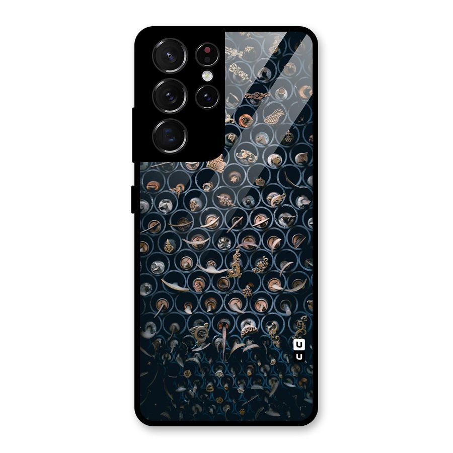 Ancient Wall Circles Glass Back Case for Galaxy S21 Ultra 5G