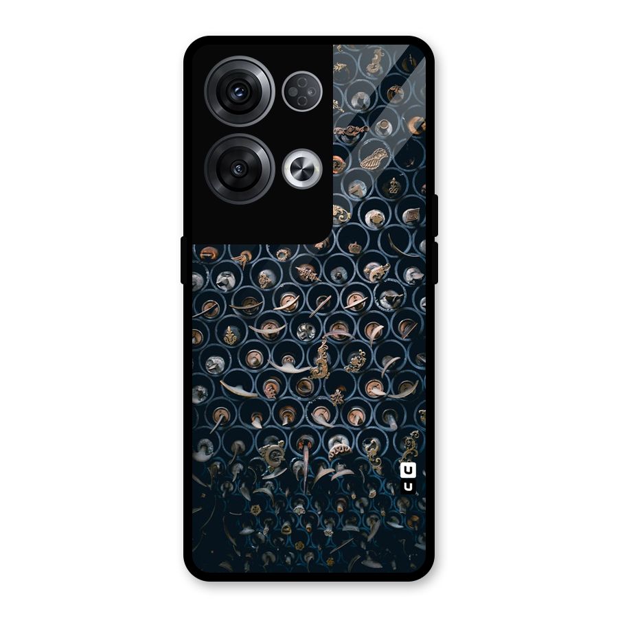 Ancient Wall Circles Glass Back Case for Oppo Reno8 Pro 5G