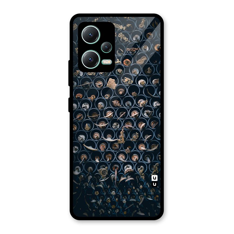 Ancient Wall Circles Glass Back Case for Redmi Note 12 5G