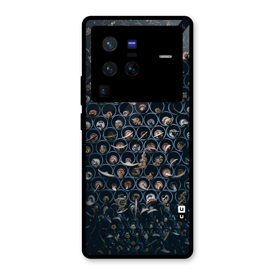 Ancient Wall Circles Glass Back Case for Vivo X80 Pro