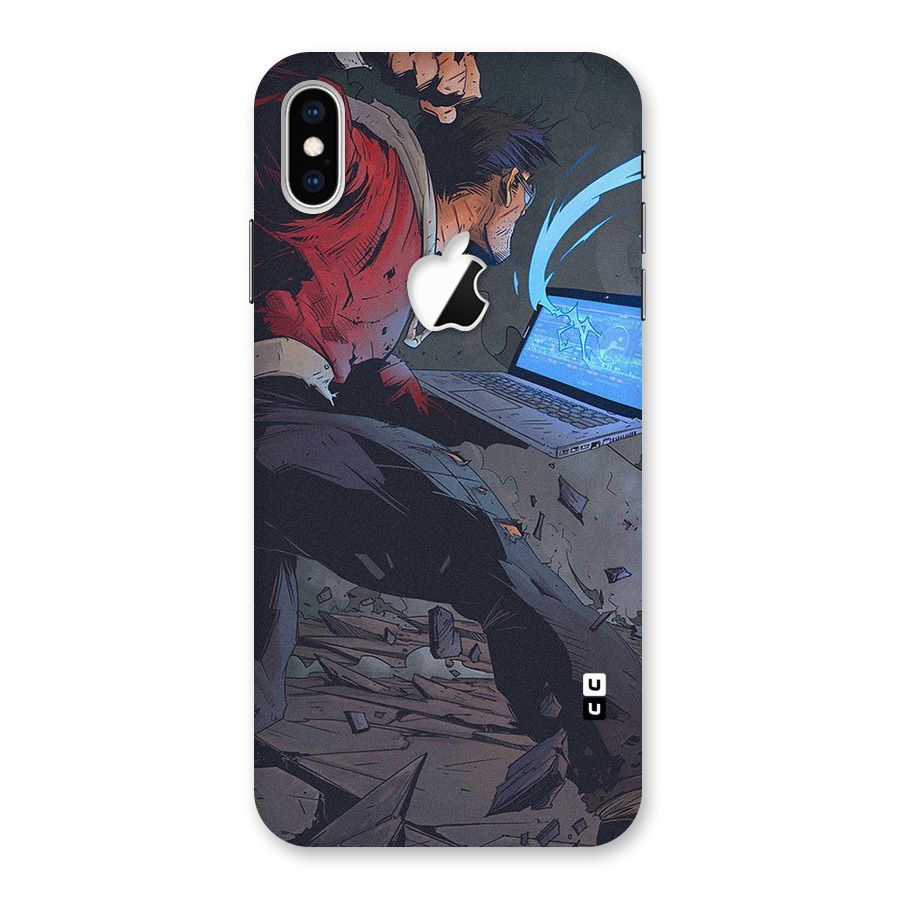 Angry Programmer Back Case for iPhone XS Max Apple Cut