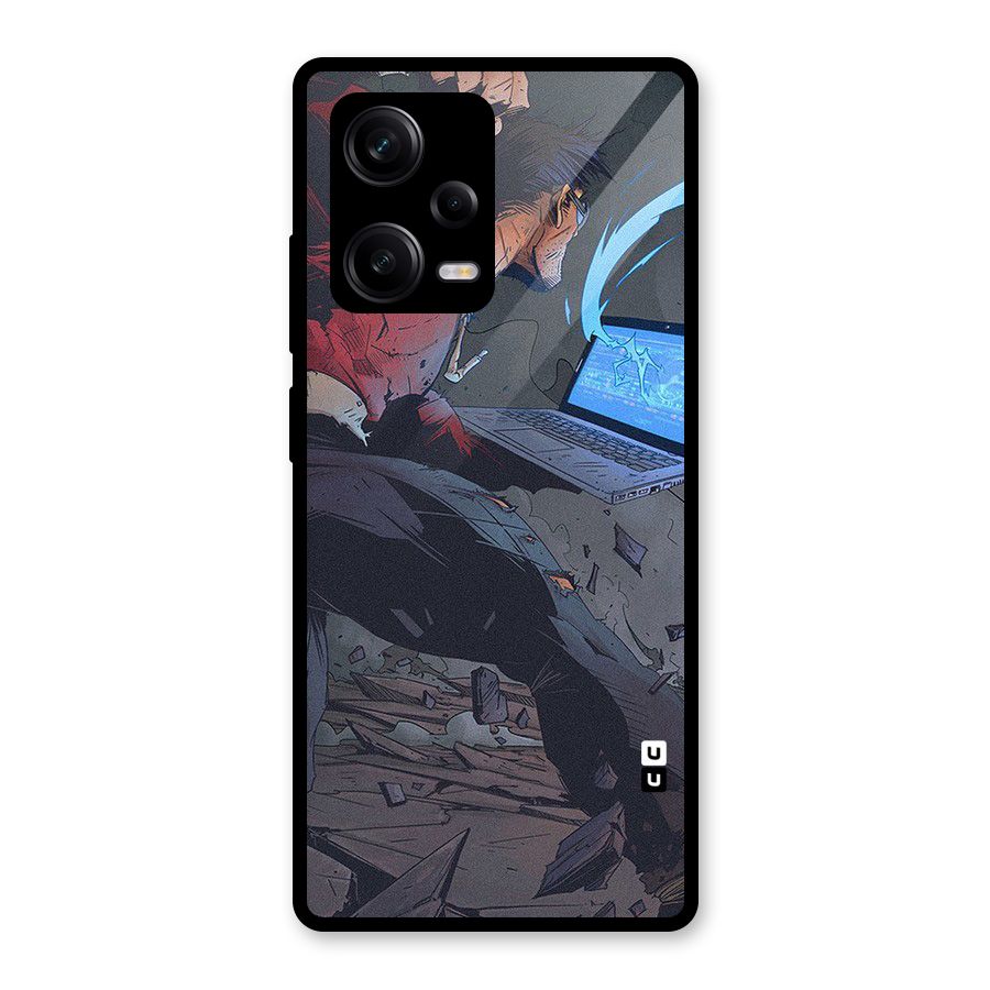 Angry Programmer Glass Back Case for Redmi Note 12 Pro