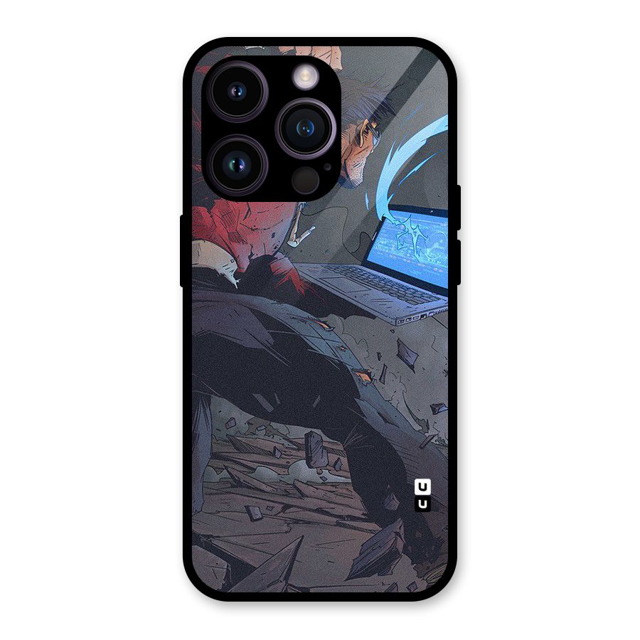 Angry Programmer Glass Back Case for iPhone 14 Pro
