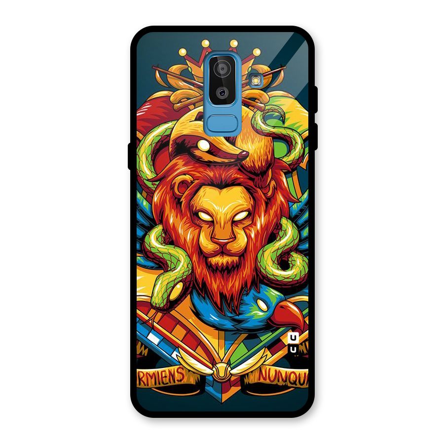 Animal Art Glass Back Case for Galaxy J8