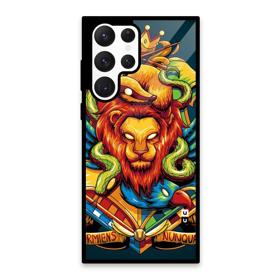 Animal Art Glass Back Case for Galaxy S22 Ultra 5G