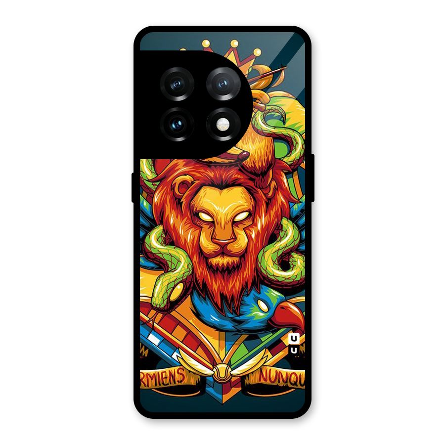 Animal Art Glass Back Case for OnePlus 11