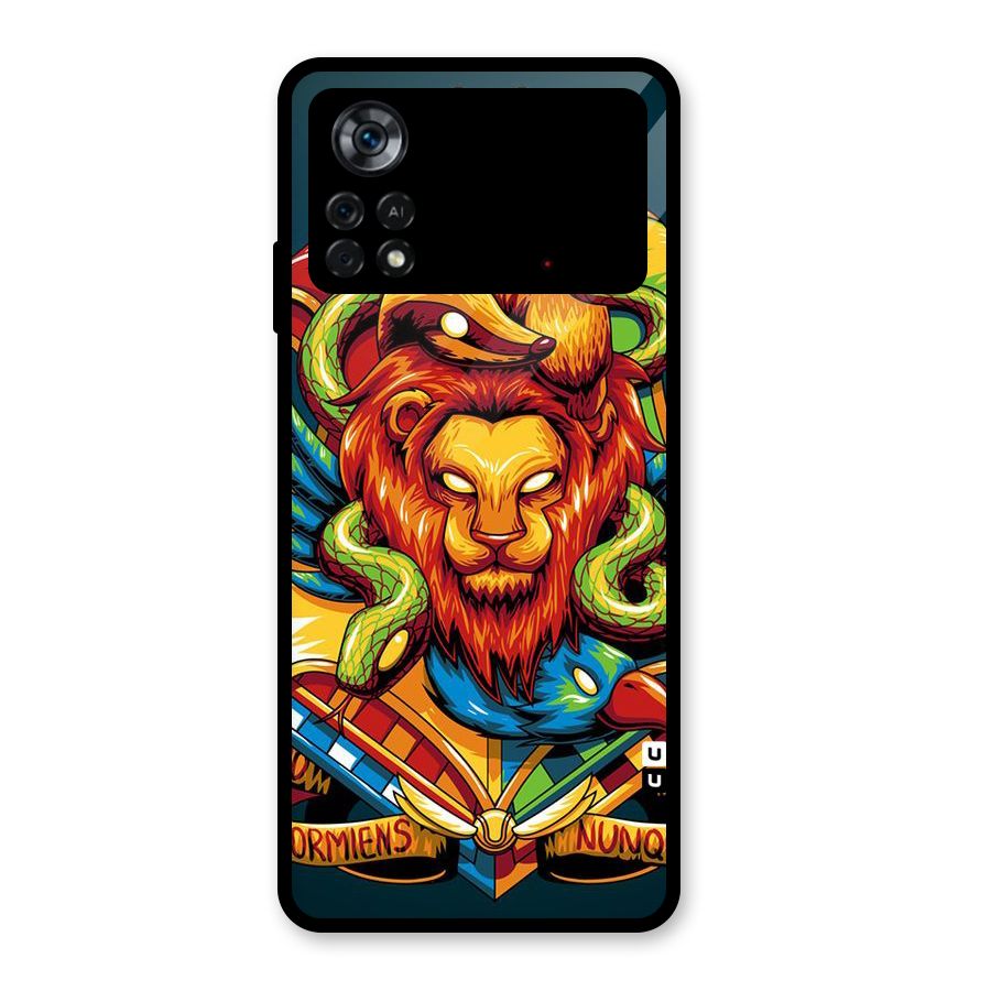 Animal Art Glass Back Case for Poco X4 Pro 5G