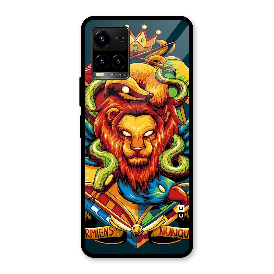 Animal Art Glass Back Case for Vivo Y21T