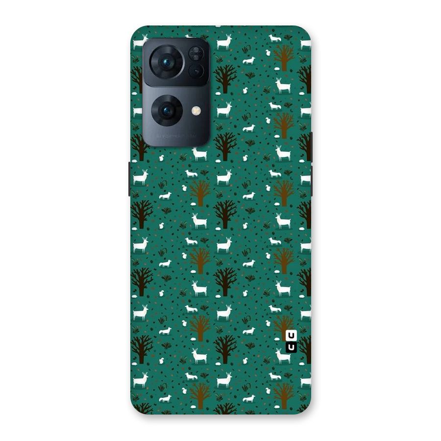 Animal Grass Pattern Back Case for Oppo Reno7 Pro 5G
