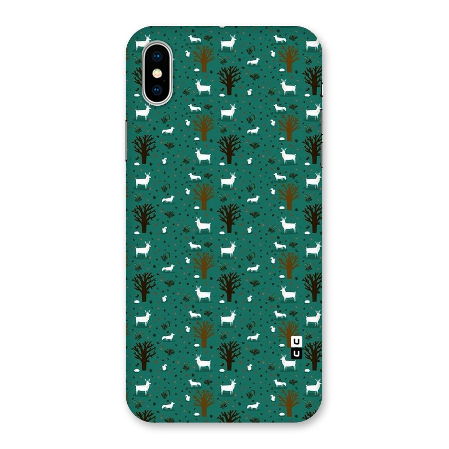 Animal Grass Pattern Back Case for iPhone XS