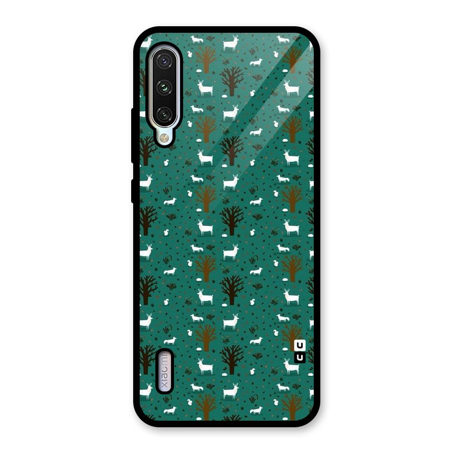 Animal Grass Pattern Glass Back Case for Mi A3