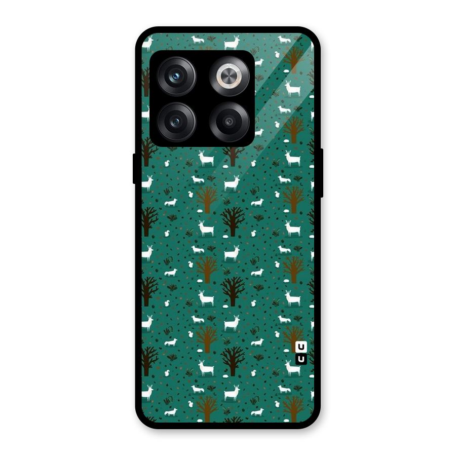 Animal Grass Pattern Glass Back Case for OnePlus 10T