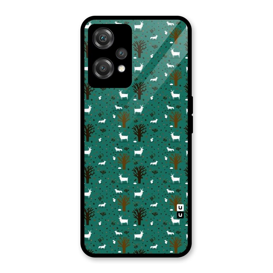 Animal Grass Pattern Glass Back Case for OnePlus Nord CE 2 Lite 5G