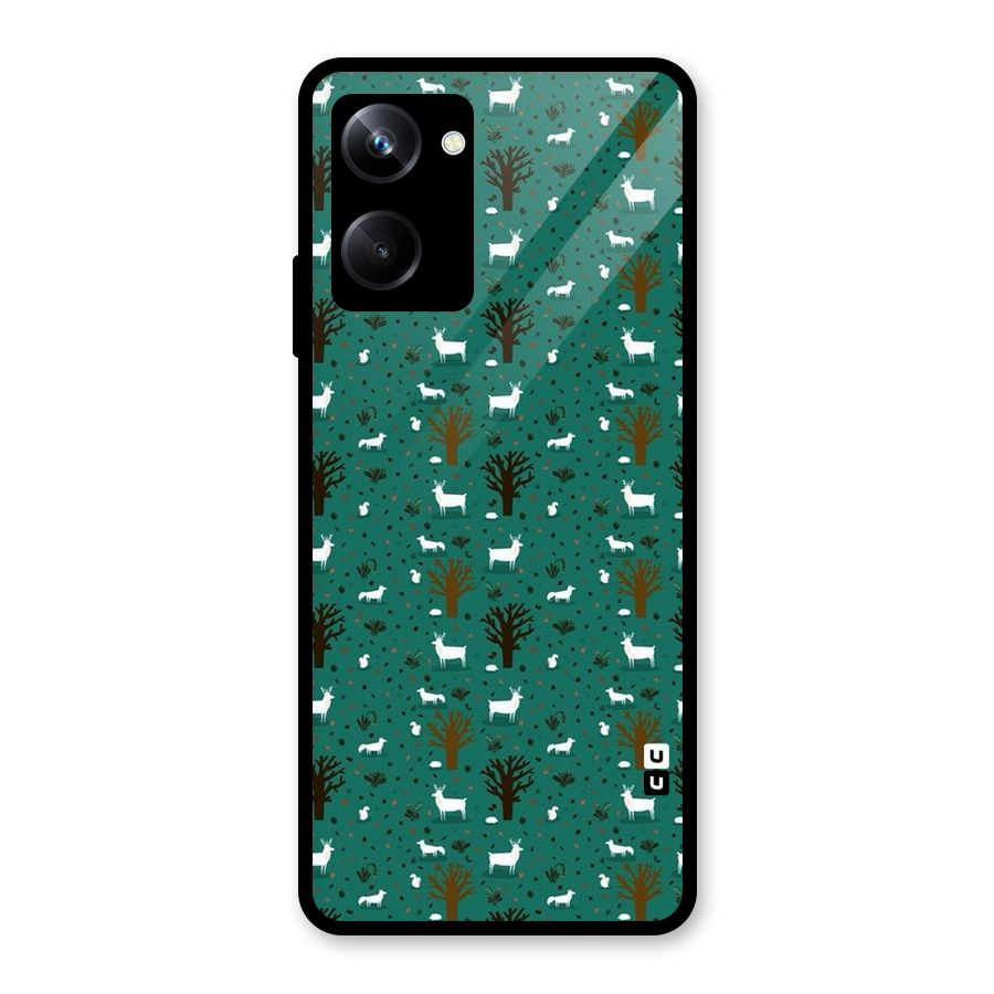 Animal Grass Pattern Glass Back Case for Realme 10 Pro