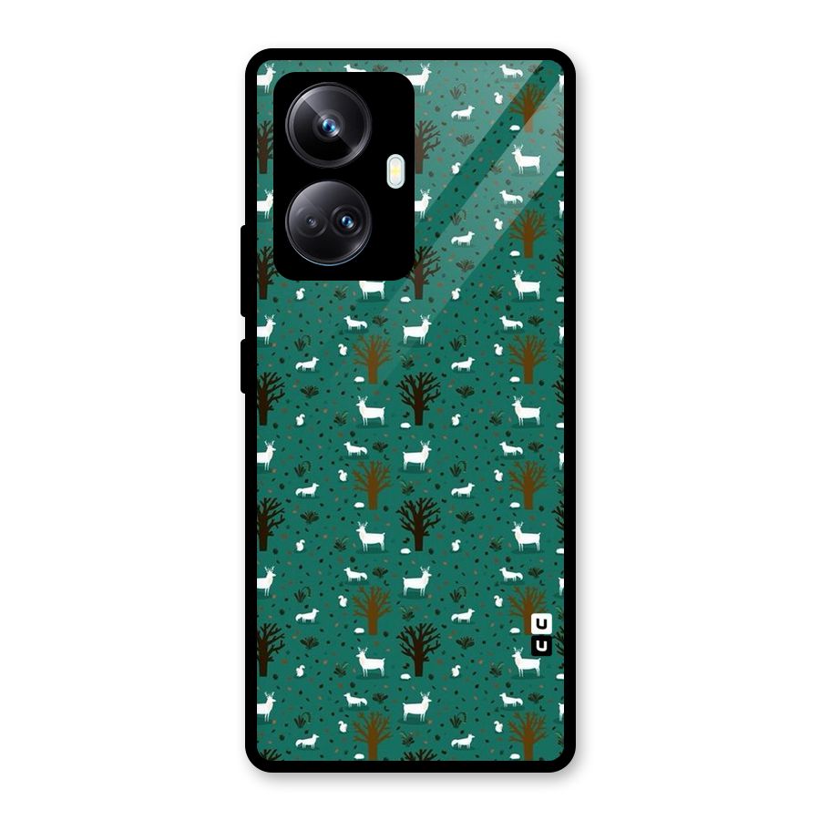 Animal Grass Pattern Glass Back Case for Realme 10 Pro Plus