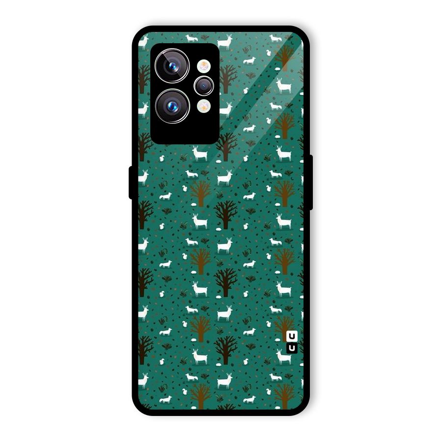 Animal Grass Pattern Glass Back Case for Realme GT2 Pro